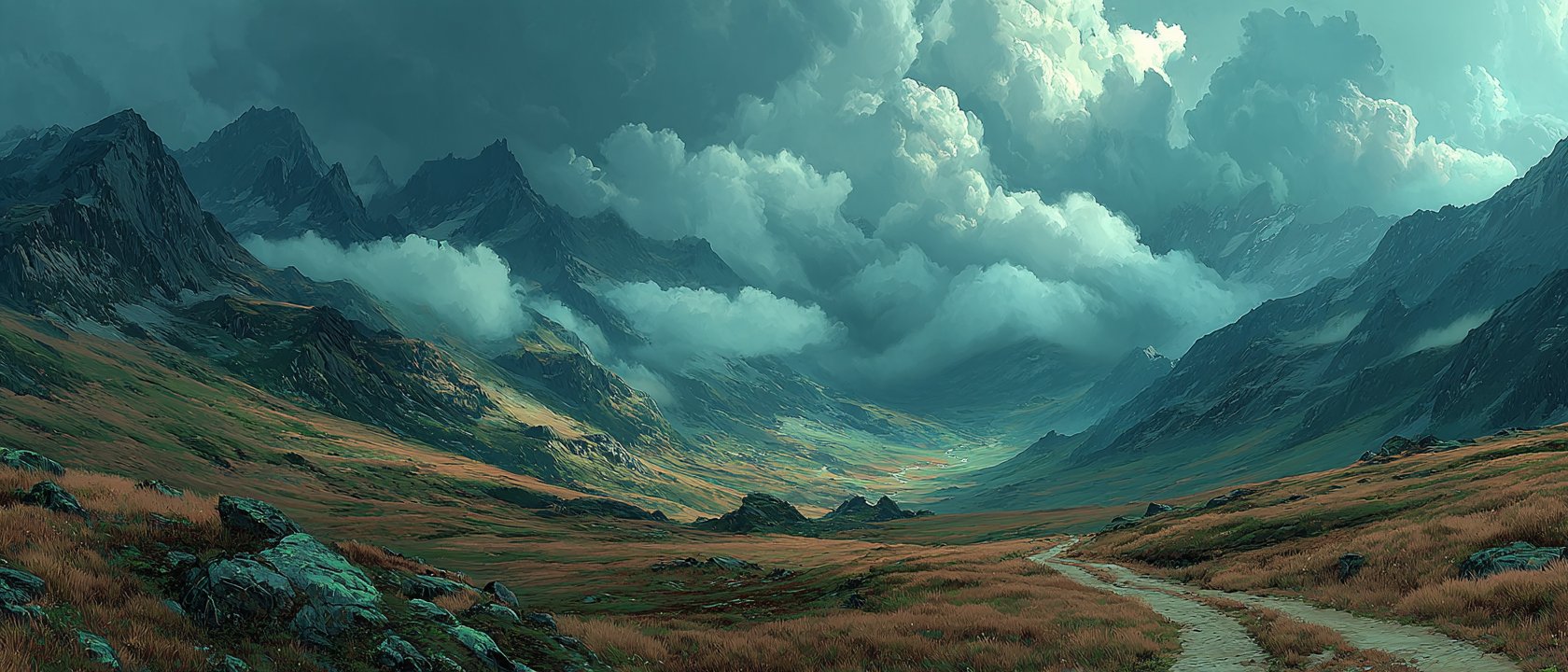 Fantasy wilderness landscape